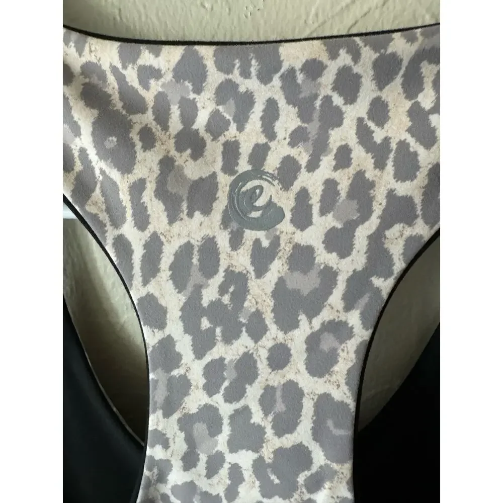 NWT Johnny Was Calme Endurance Reversible (Black/ Animal Print) Sports Bra Sz XL